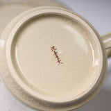 CHINJUKAN Kiln White Satsuma Ware Sakura Sparrow Cup and Saucer Set / 薩摩焼 沈壽官窯