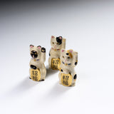CHINJUKAN Kiln Mini Gold Coin Beckoning Cat – Welcoming Good Fortune - 3 Options / 薩摩焼 沈壽官窯 小判招福
