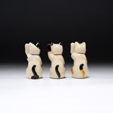CHINJUKAN Kiln Mini Gold Coin Beckoning Cat – Opening to Good Fortune - 3 Options / 薩摩焼 沈壽官窯 小判開運