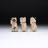 CHINJUKAN Kiln Mini Beckoning Cat – Pink Sea Bream - 3 Options / 薩摩焼 沈壽官窯