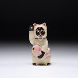CHINJUKAN Kiln Mini Beckoning Cat – Pink Sea Bream - 3 Options / 薩摩焼 沈壽官窯