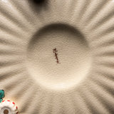 CHINJUKAN Kiln White Satsuma Ware Chrysanthemum Footed Plate / 薩摩焼 沈壽官窯