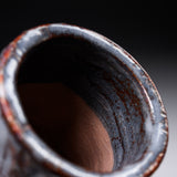 Shozan Kiln Vase with Wooden Box - Nezumi Shino / 荘山窯 鼠志野 花器