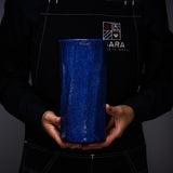 Shozan Kiln Vase with Wooden Box - Blue Shino / 荘山窯 青志野 花器