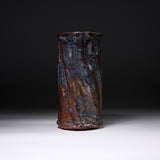 Shozan Kiln Vase with Wooden Box - Nezumi Shino Large / 荘山窯 鼠志野 花器