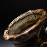 Shozan Kiln Vase with Wooden Box - Grey Shino / 荘山窯 灰志野 花器