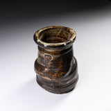 Shozan Kiln Vase with Wooden Box - Grey Shino / 荘山窯 灰志野 花器