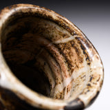 Shozan Kiln Vase with Wooden Box - Grey Shino / 荘山窯 灰志野 花器