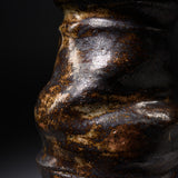 Shozan Kiln Vase with Wooden Box - Grey Shino / 荘山窯 灰志野 花器
