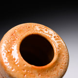 Shozan Kiln Vase with Wooden Box - Orange Shino / 荘山窯 志野 花器