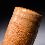 Shozan Kiln Vase with Wooden Box - Orange Shino / 荘山窯 志野 花器