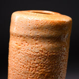 Shozan Kiln Vase with Wooden Box - Orange Shino / 荘山窯 志野 花器