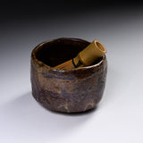 Shozan Kiln Matcha Bowl with Wooden Box - Brown Shino / 荘山窯 茶志野 抹茶碗