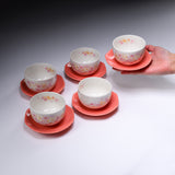 Sakura Bloom Yunomi & Saucer Set - Set of 5 / 桜カップ＆ソーサーセット