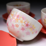 Sakura Bloom Yunomi & Saucer Set - Set of 5 / 桜カップ＆ソーサーセット