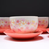 Sakura Bloom Yunomi & Saucer Set - Set of 5 / 桜カップ＆ソーサーセット