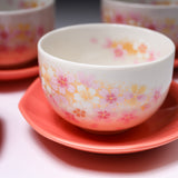Sakura Bloom Yunomi & Saucer Set - Set of 5 / 桜カップ＆ソーサーセット