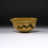 Sanpouen Kiln Handmade Crazing Glaze Spouted Matcha Bowl - Yellow Seto / 片口碗 黄瀬戸