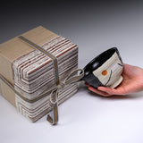 Sanpouen Kiln Handmade Matcha Bowl - Black Oribe Fuji / 黒織部富士 抹茶碗