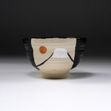 Sanpouen Kiln Handmade Matcha Bowl - Black Oribe Fuji / 黒織部富士 抹茶碗