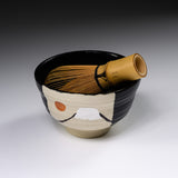 Sanpouen Kiln Handmade Matcha Bowl - Black Oribe Fuji / 黒織部富士 抹茶碗