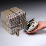 Sanpouen Kiln Handmade Matcha Bowl - Hanging Persimmons / 抹茶碗 つるし柿文