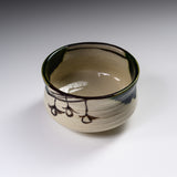Sanpouen Kiln Handmade Matcha Bowl - Hanging Persimmons / 抹茶碗 つるし柿文
