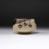Sanpouen Kiln Handmade Matcha Bowl with Crazing Glaze - Hanging Persimmons / 抹茶碗 つるし柿文