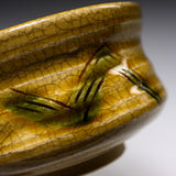 Sanpouen Kiln Handmade Matcha Bowl with Crazing Glaze - Yellow Seto / 黄瀬戸 抹茶碗
