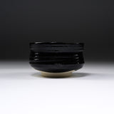 Sanpouen Kiln Handmade Small Matcha Bowl - Black Oribe / 旅抹茶碗 黒織部