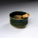 Sanpouen Kiln Handmade Small Matcha Bowl - Oribe / 旅抹茶碗 織部