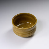 Sanpouen Kiln Handmade Crazing Glaze Small Matcha Bowl - Yellow Seto / 旅抹茶碗 黄瀬戸