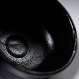 Sanpouen Kiln Handmade Small Matcha Bowl - Black Oribe / 旅抹茶碗 黒織部