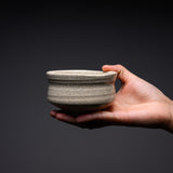 Sanpouen Kiln Handmade Crazing Glaze Small Matcha Bowl - White / 旅抹茶碗 白