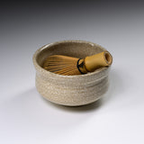 Sanpouen Kiln Handmade Crazing Glaze Small Matcha Bowl - White / 旅抹茶碗 白