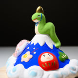 Seto ware Lucky Ornament - Fortune Snake of Mount Fuji / 縁起玩具 縁起富士