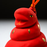 Seto ware Handheld Lucky Ornament - Lucky Snake Bell Charm / 縁起玩具 とぐろ巳