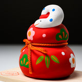 Seto ware Handheld Lucky Ornament - Lucky Snake with Hyotan / 縁起玩具 瓢箪と巳