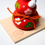 Seto ware Handheld Lucky Ornament - Lucky Snake with Hyotan / 縁起玩具 瓢箪と巳