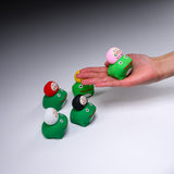 Seto ware Handheld Lucky Ornament - Frog and Daruma - 5 Colour Options / 縁起玩具