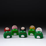 Seto ware Handheld Lucky Ornament - Frog and Daruma - 5 Colour Options / 縁起玩具