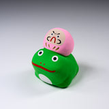 Seto ware Handheld Lucky Ornament - Frog and Daruma - 5 Colour Options / 縁起玩具