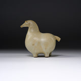 Seto Ware KASHIWA - Animal Ornament - Cream Round Horse/ 瀬戸焼 かしわ窯