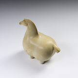 Seto Ware KASHIWA - Animal Ornament - Cream Round Horse/ 瀬戸焼 かしわ窯
