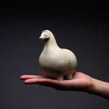 Seto Ware KASHIWA - Animal Ornament - Cream Round Horse/ 瀬戸焼 かしわ窯