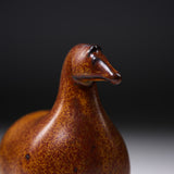 Seto Ware KASHIWA - Animal Ornament - Reddish Brown Round Horse/ 瀬戸焼 かしわ窯