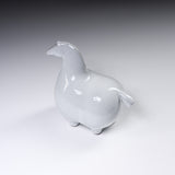 Seto Ware KASHIWA - Animal Ornament - Round Horse - Glossy White / 瀬戸焼 かしわ窯