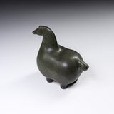 Seto Ware KASHIWA - Animal Ornament - Round Horse - Matt Blue Grey / 瀬戸焼 かしわ窯