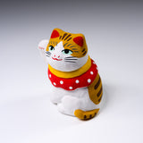 Seto ware Lucky Ornament - Brown Cat / 縁起玩具