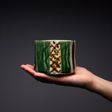 Seto ware MARUKO Large Yunomi Cup - Green / 瀬戸焼 湯呑み